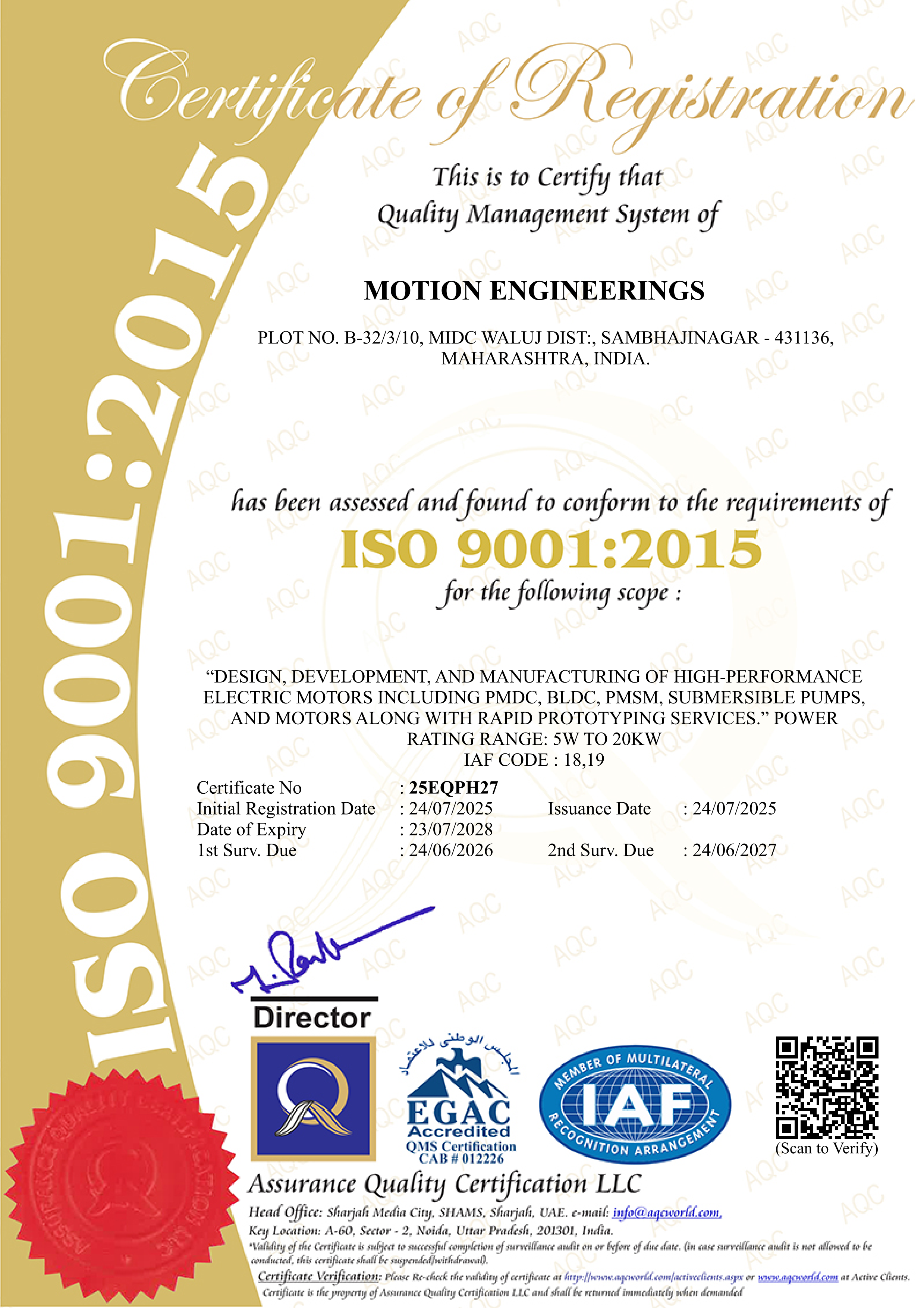 ISO 9001:2015 Certificate